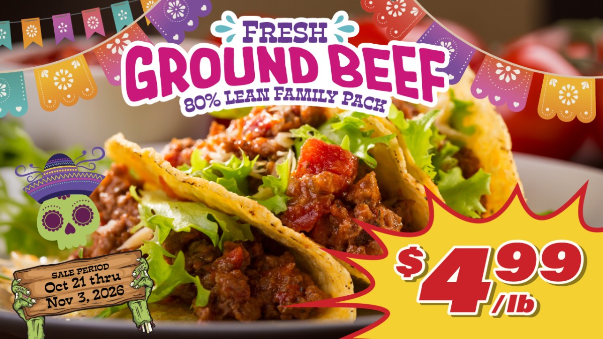 Fresh ground beef sale